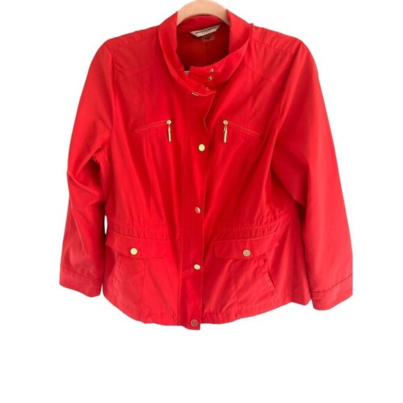 Allison Daley petite red jacket with gold buttons size 8P - Picture 1 of 9